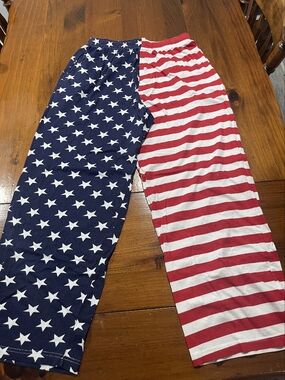 Fun Boxers Mens 100% Cotton American Flag Pull-on Lounge Pajama Pants Size Large